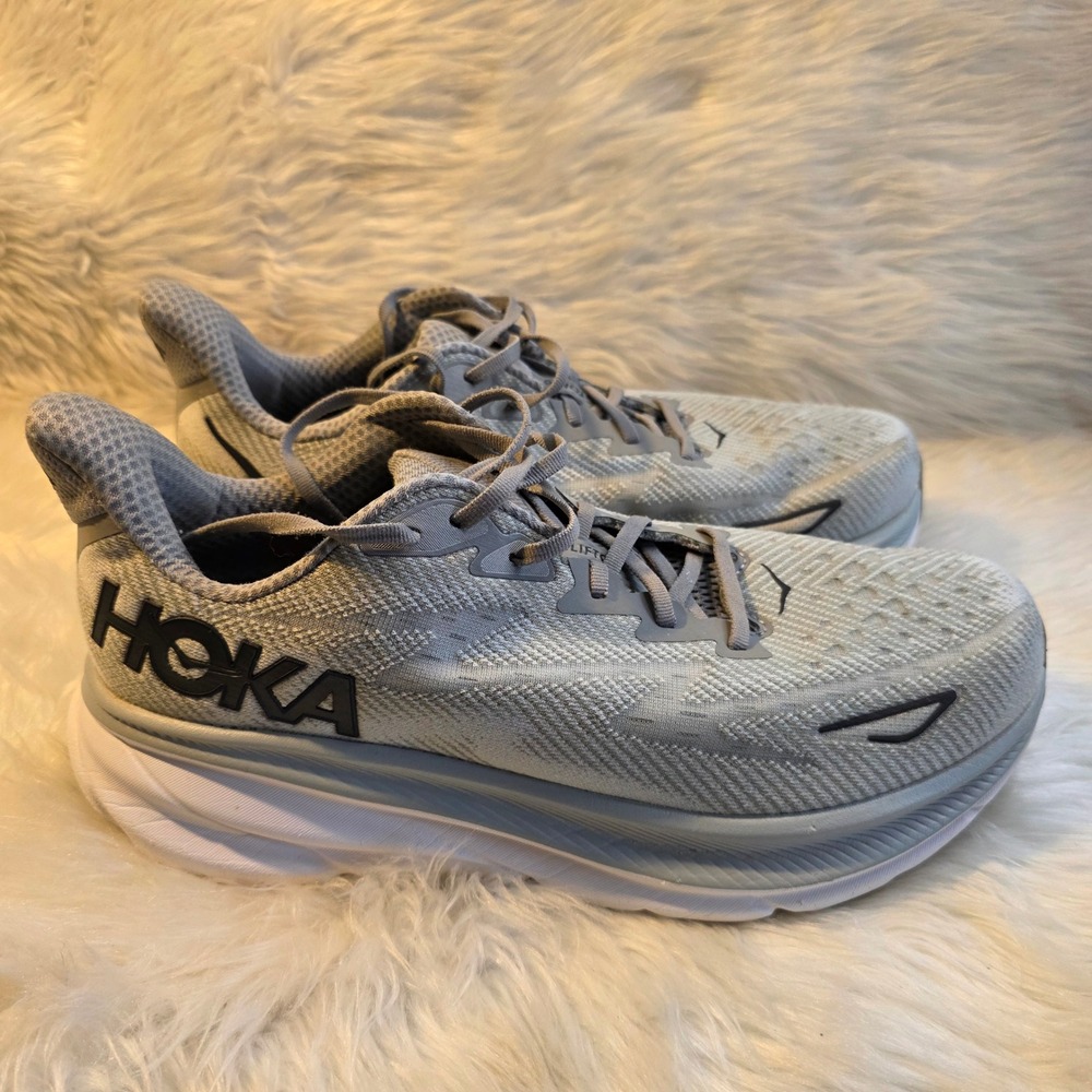 HOKA Clifton 9 Wide Running Shoes – Men's 11.5 2E — Harbor Mist Black